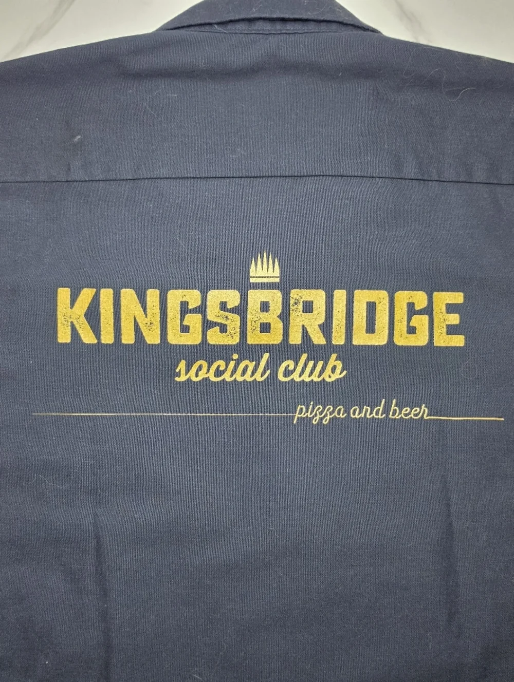 Men's Navy Work Shirt with Chest Pockets | Bronx KINGSBRIDGE SOCIAL CLUB size Sm